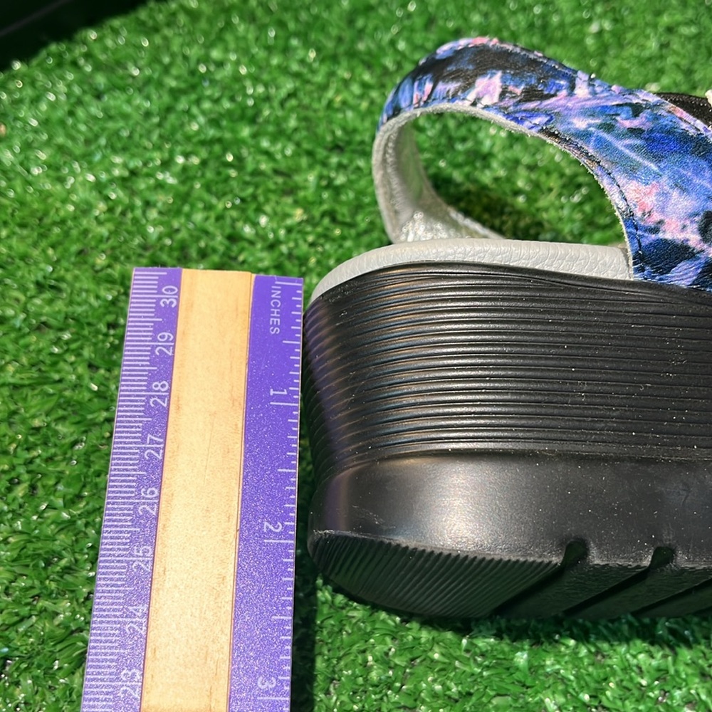 Alegria Leather Multi-strap Wedge Sandals Myka Periwinkle 38 - Picture 8 of 8